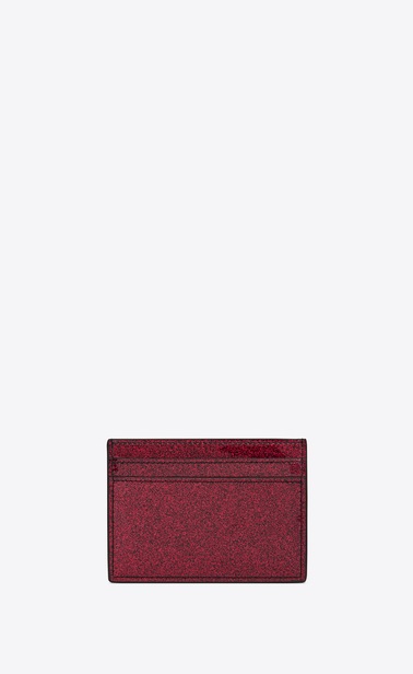 Monogram card case in glitter patent leather